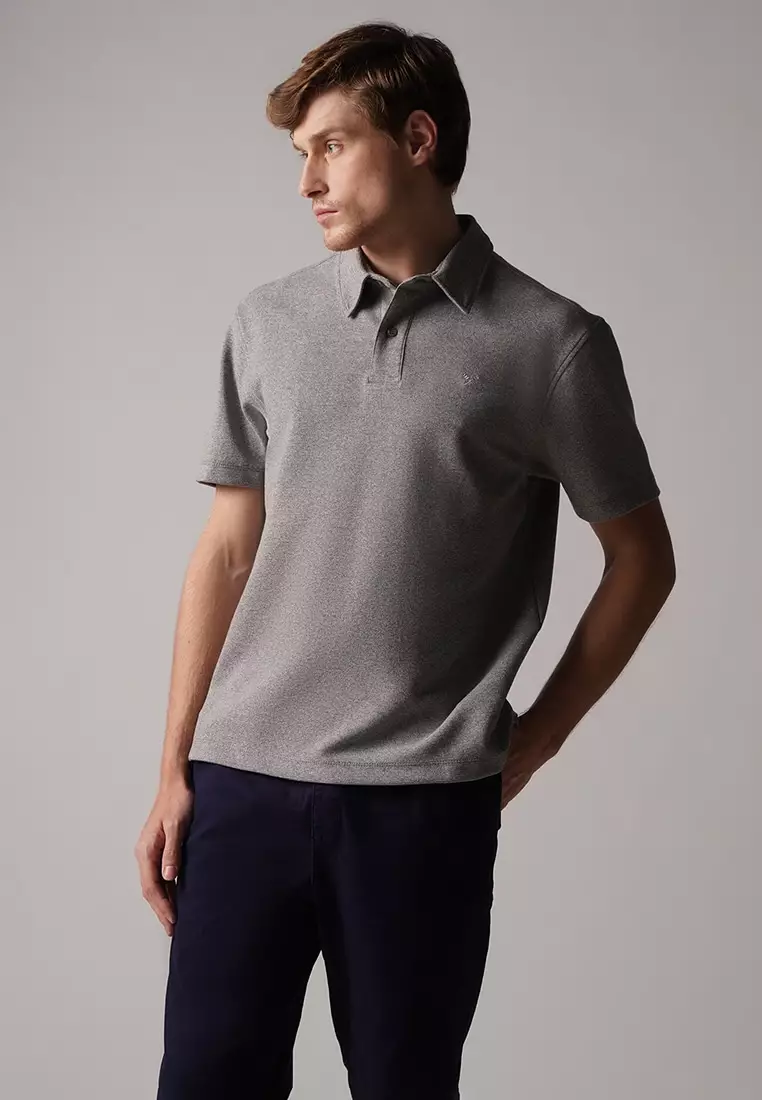 Regular Fit Polo Shirt In Textured Knit