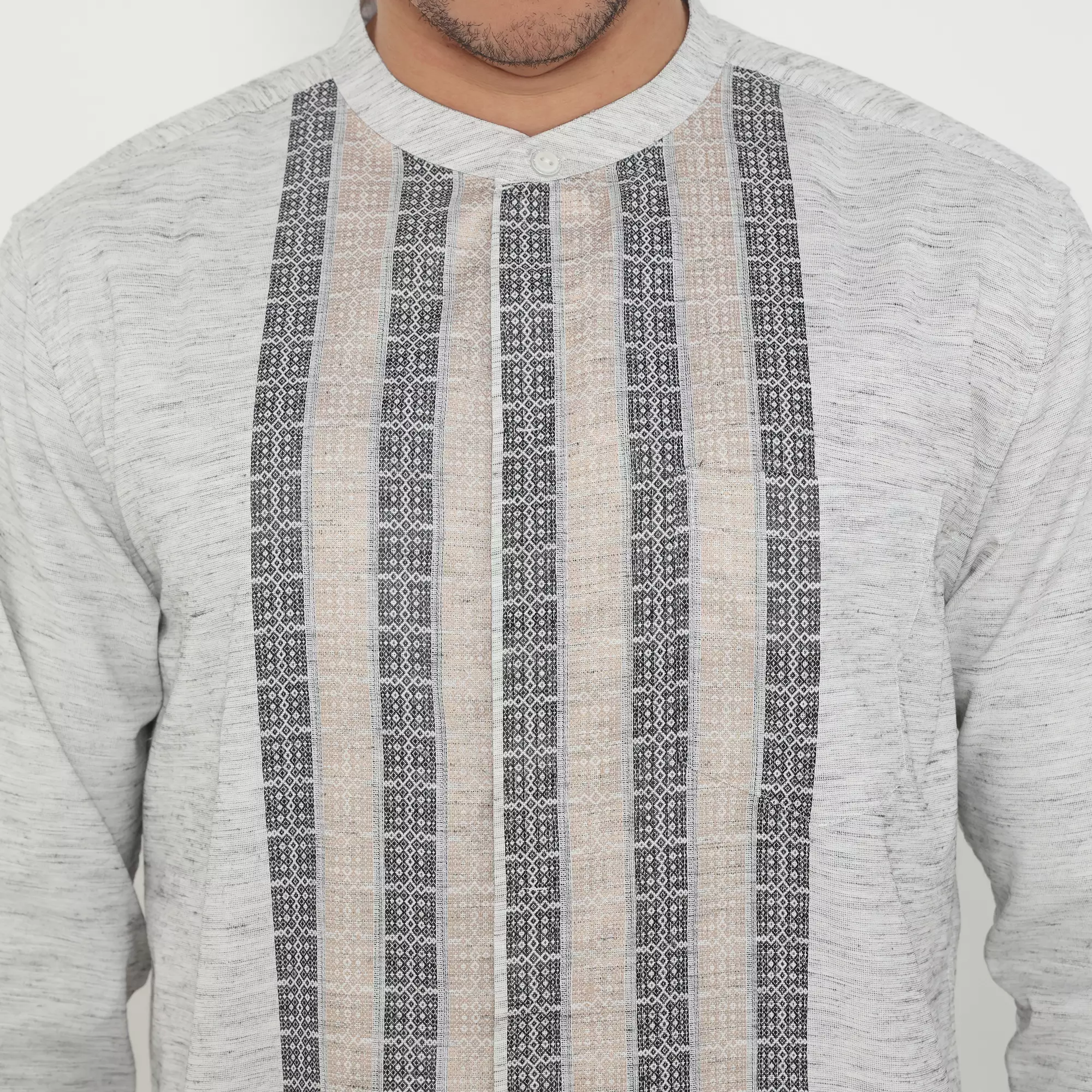 Platini Kemeja Pria Koko Shanghai Lengan Panjang Light Grey 961382.46