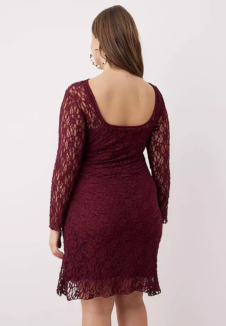 Lace Knitted Mini Plus Size Dress