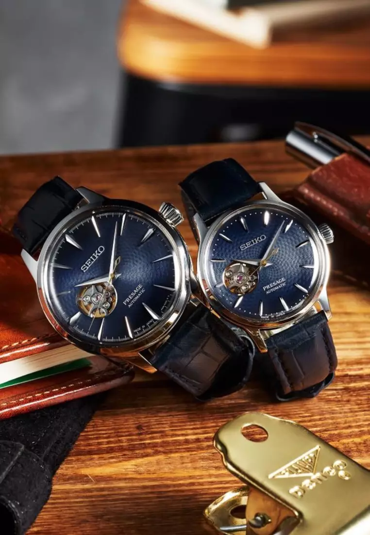 Buy Seiko Seiko Presage Cocktail Time 'Blue Moon' Open Heart Blue