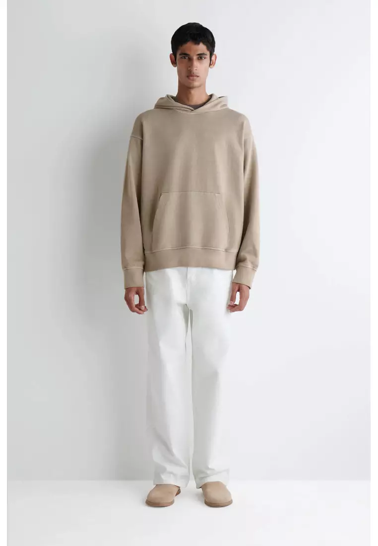 WASHED COTTON-JERSEY HOODIE
