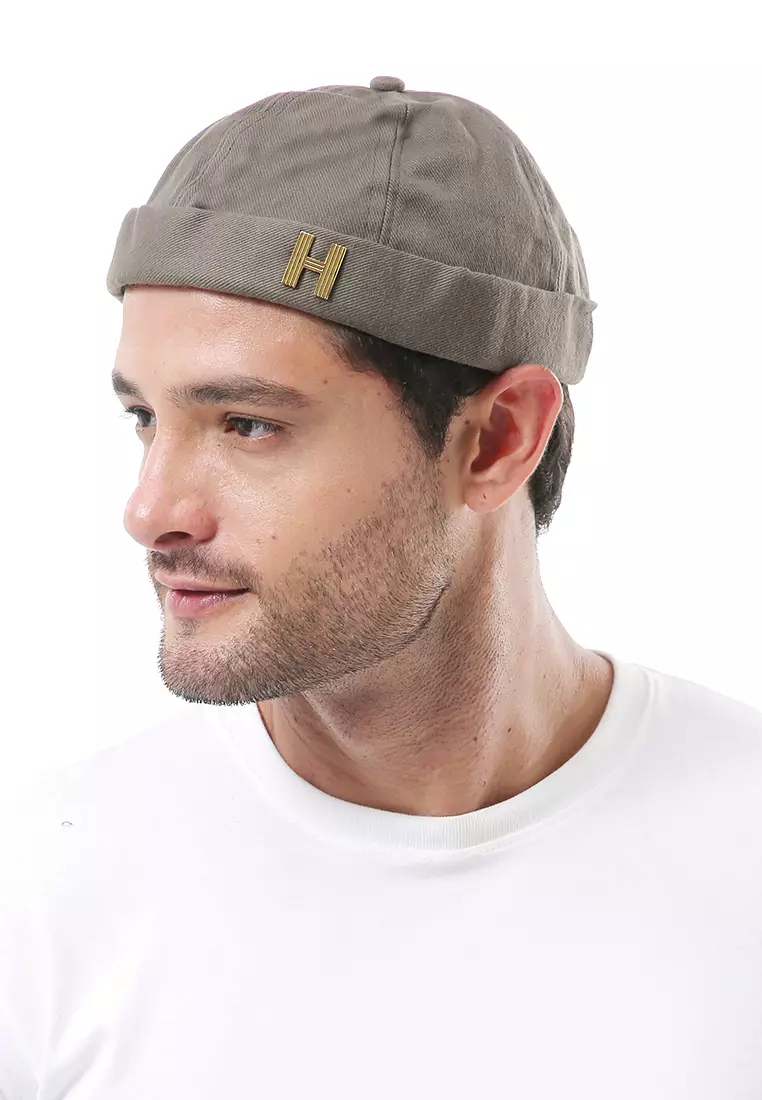 Kai Topi Peci Miki Hat Polos Pria Wanita Uniqe Design Material Cotton ORIGINAL - Dark Gray