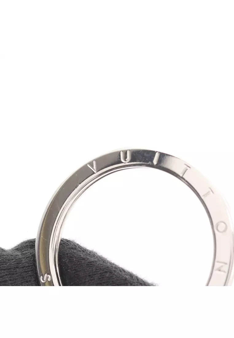 Pre-Loved Louis Vuitton crystal sack Loupe bag charm key ring glass Silver clear