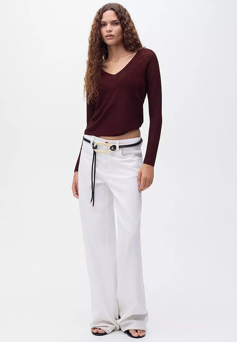 V-Neck Lurex Sweater