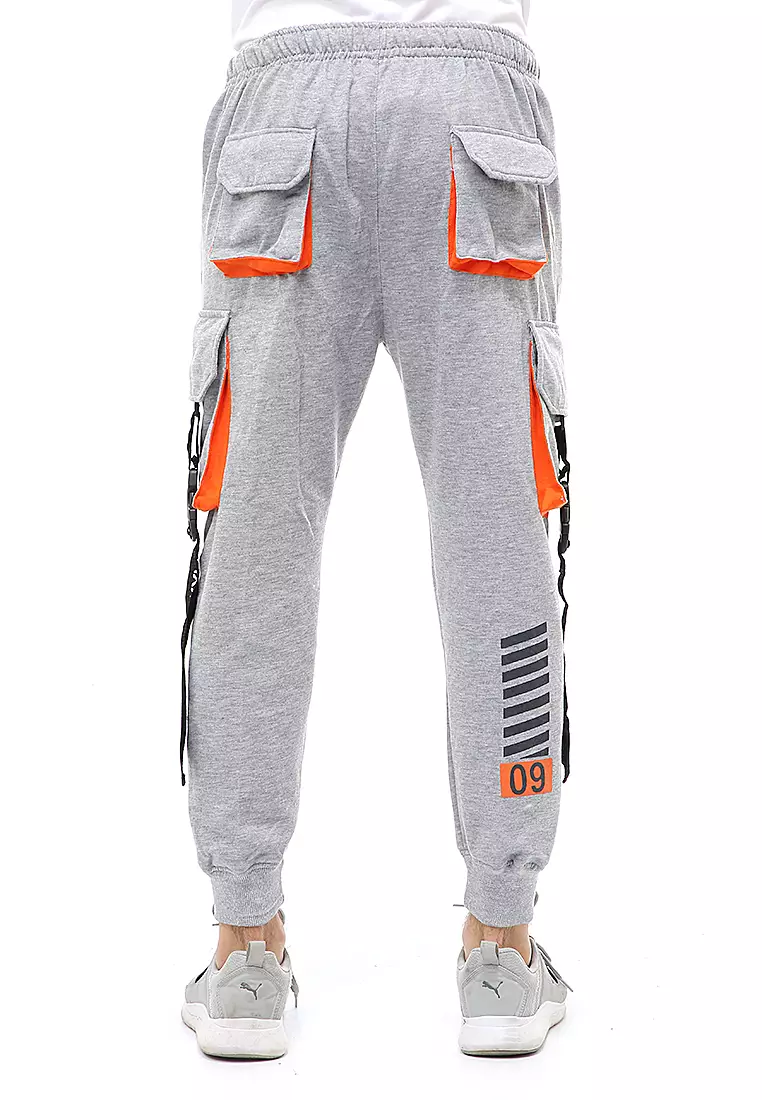 Locko Long Pants Celana Jogger Pria Stylish Design Material Fleece ORIGINAL - Light Gray