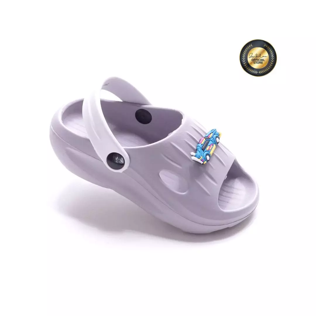 HOTWHEELS - SANDAL LAKI ANAK BAYI CH930114LB BAKPAO FULL KARET - ABU TERANG/PUTIH