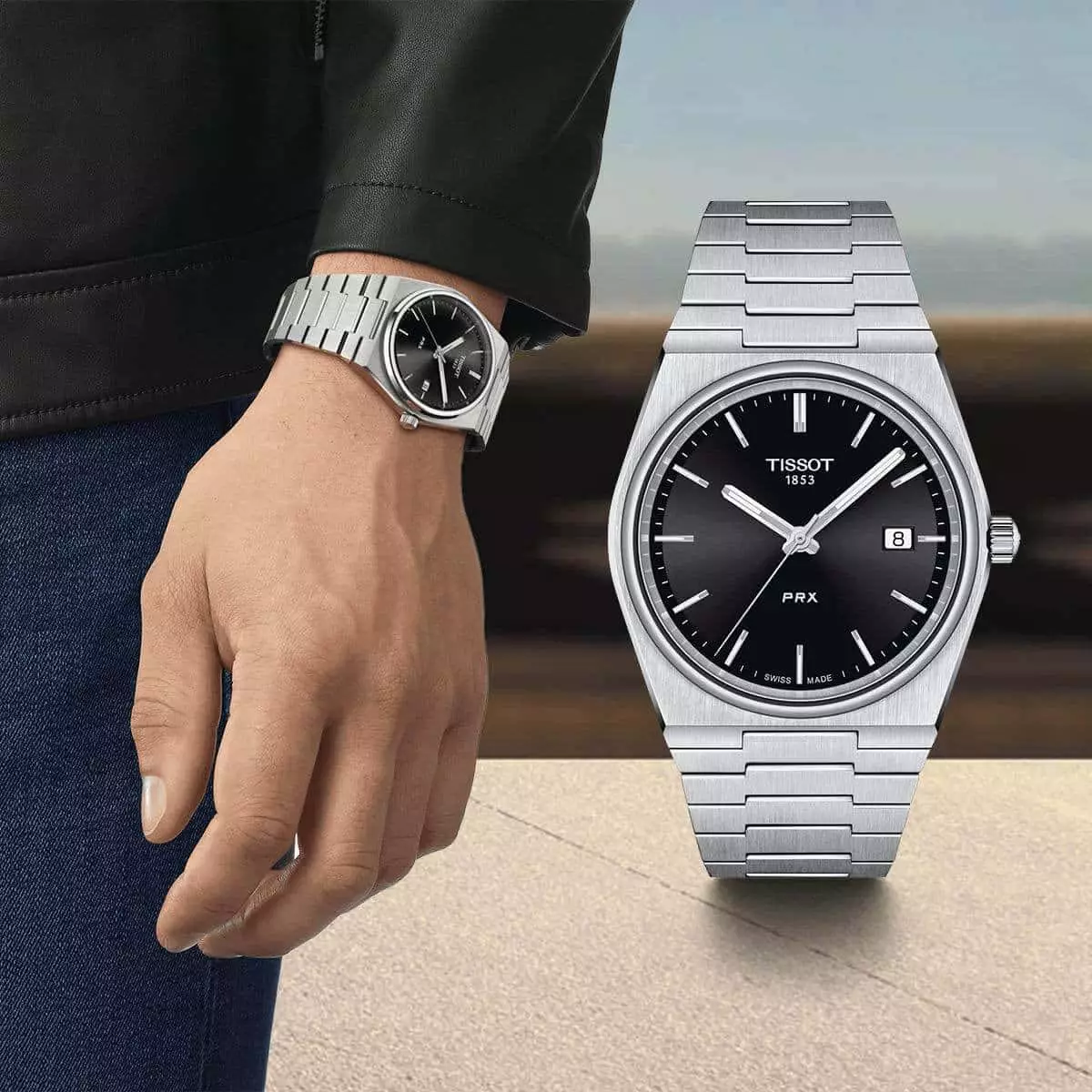 Jual Tissot Tissot PRX 40 MM Black Dial Silver Stainless Steel T137.410 ...