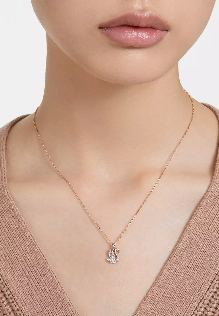 Buy Swarovski Swarovski Iconic Swan Pendant, Swan, Small, White, Rose
