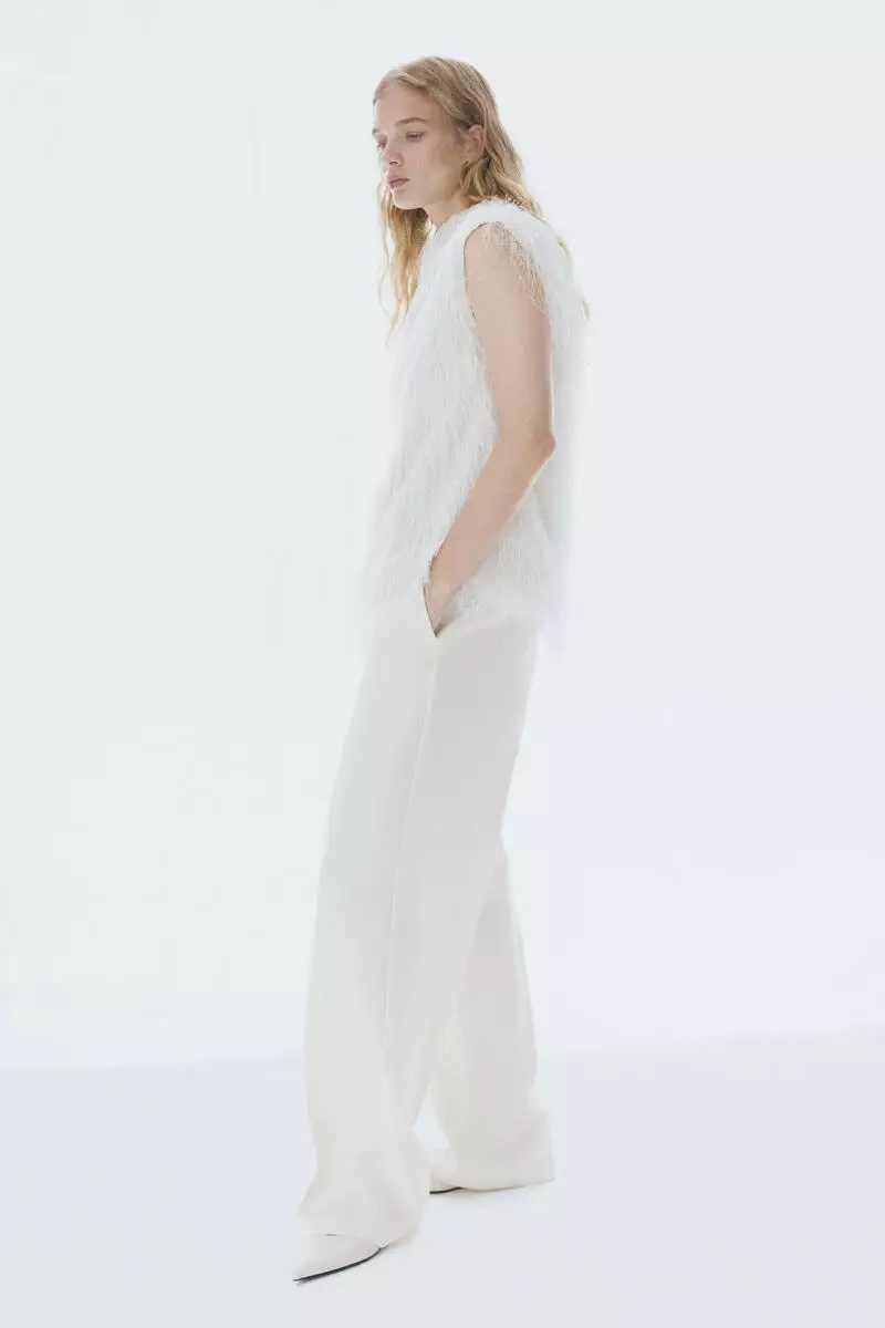 High-waisted tailored trousers