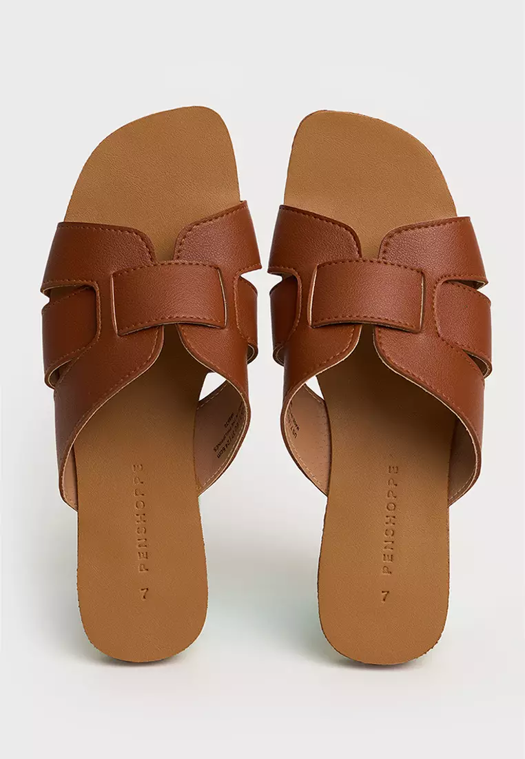 Buy Penshoppe Women's Leather Slip-On Sandals 2025 Online ZALORA