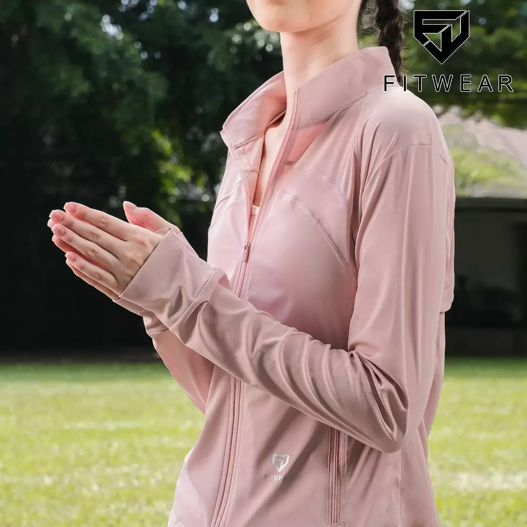 Fitwear Jaket / Jacket Olahraga Wanita YUHA HIGHNECK BACKMESH - BABY PINK
