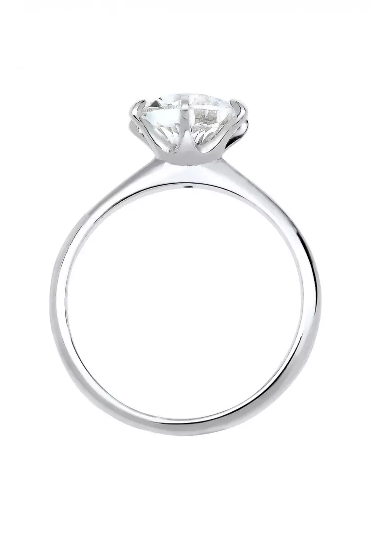 Cincin Perhiasan Perak 925 Wanita Engagement Crystal