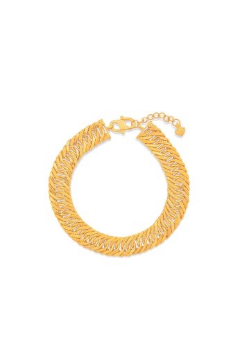 MJ Jewellery gold MJ Jewellery 375 Hollow Double Centipede Chain Bracelet T025 (S Size) 976EEAC741EAF4GS_1
