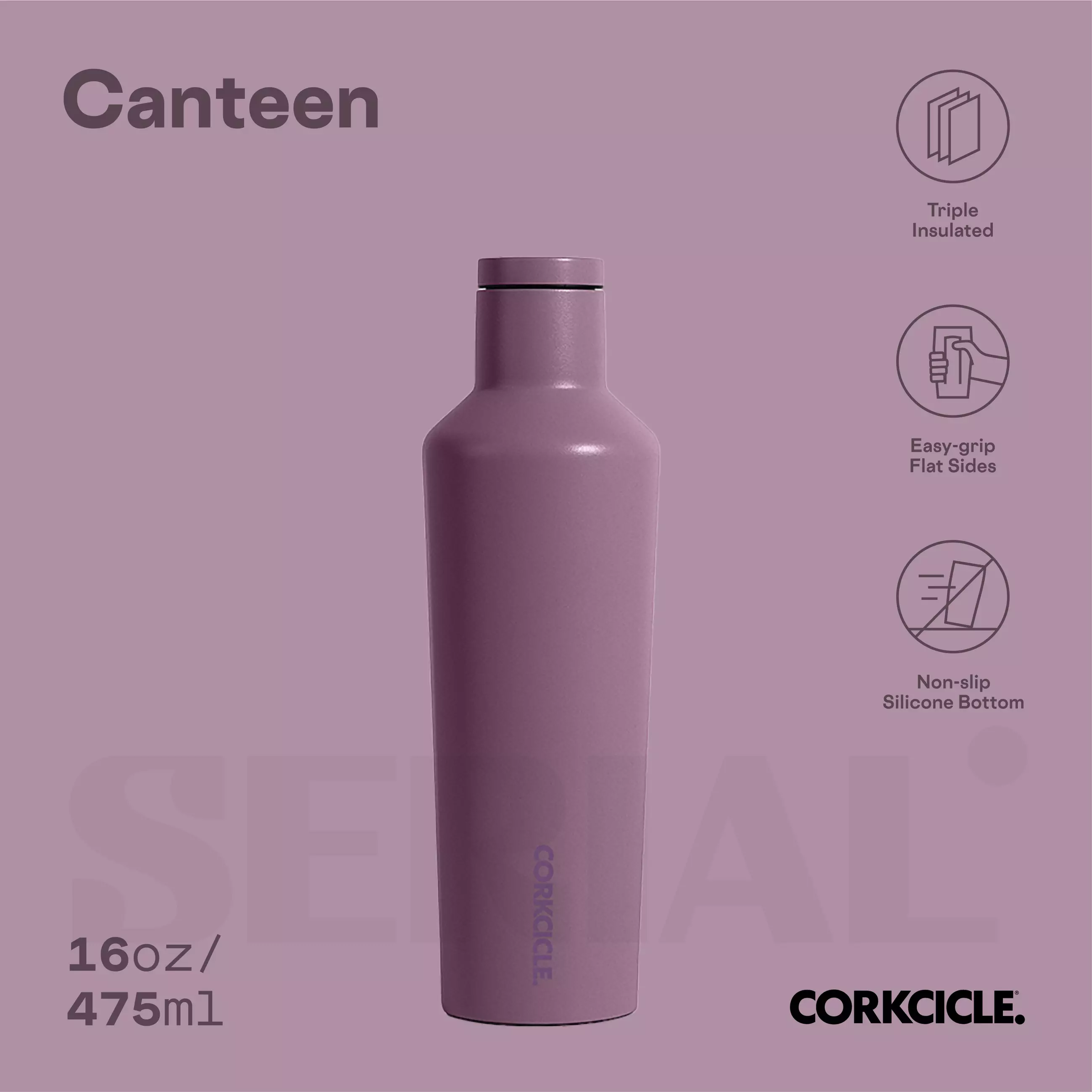 CORKCICLE Canteen 16oz - Mauve