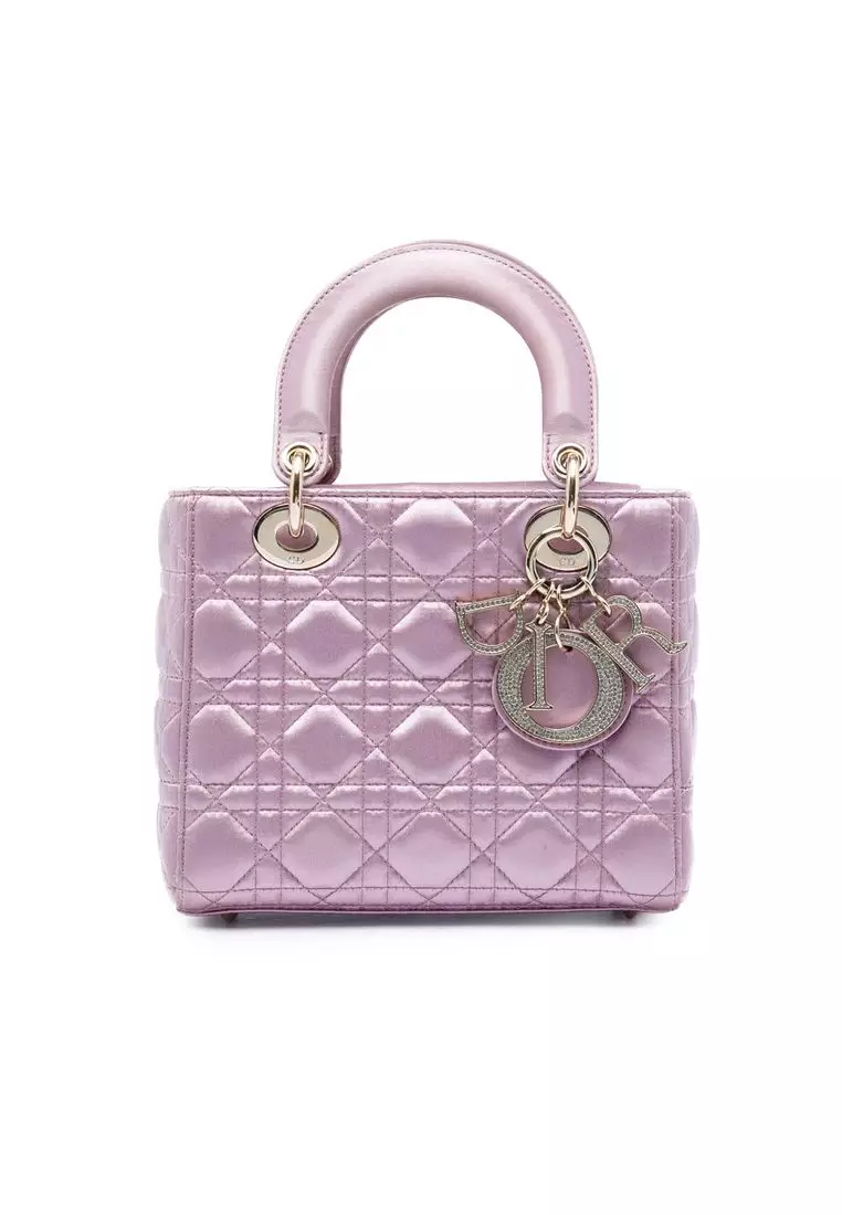 Pre-Loved Dior Small Satin Cannage Swarovski Lady Dior