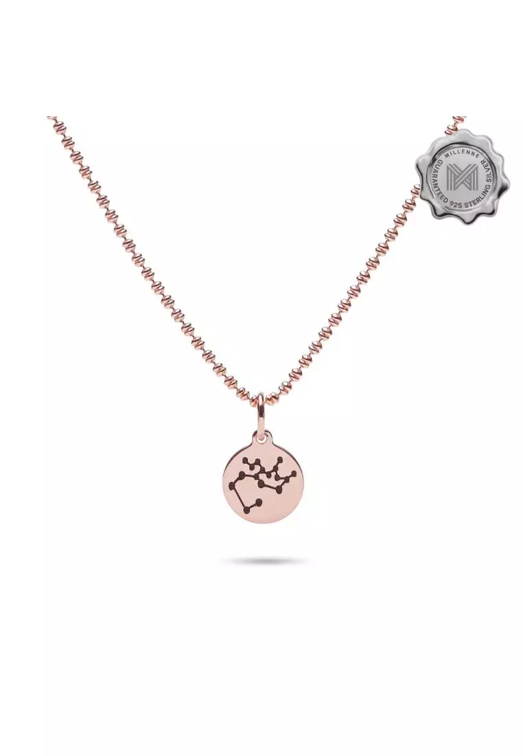 Match The Stars Sagittarius Celestial Constellation Rose Gold Pendant with 925 Sterling Silver
