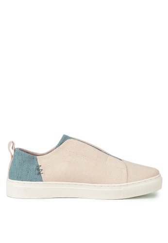 KIBO blue and beige Recycled Canvas Slip-on (Aquamarine) B0795SHACE1514GS_1