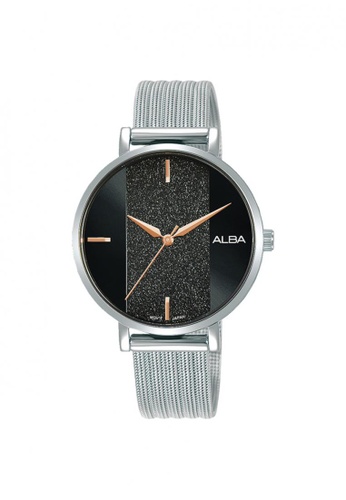 ALBA PHILIPPINES black and silver Black Dial Silver Stainless Steel Strap AH8791 Quartz Watch D3E82AC8DCD71FGS_1