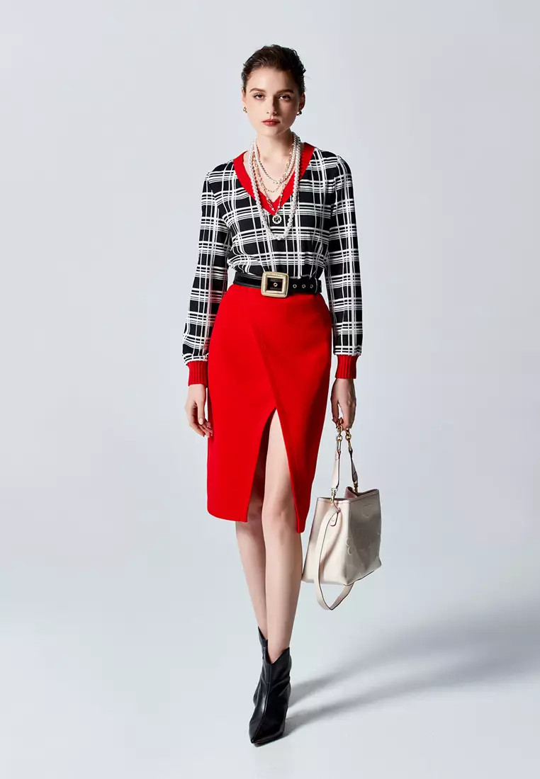 Basic Overlap Pencil Skirt