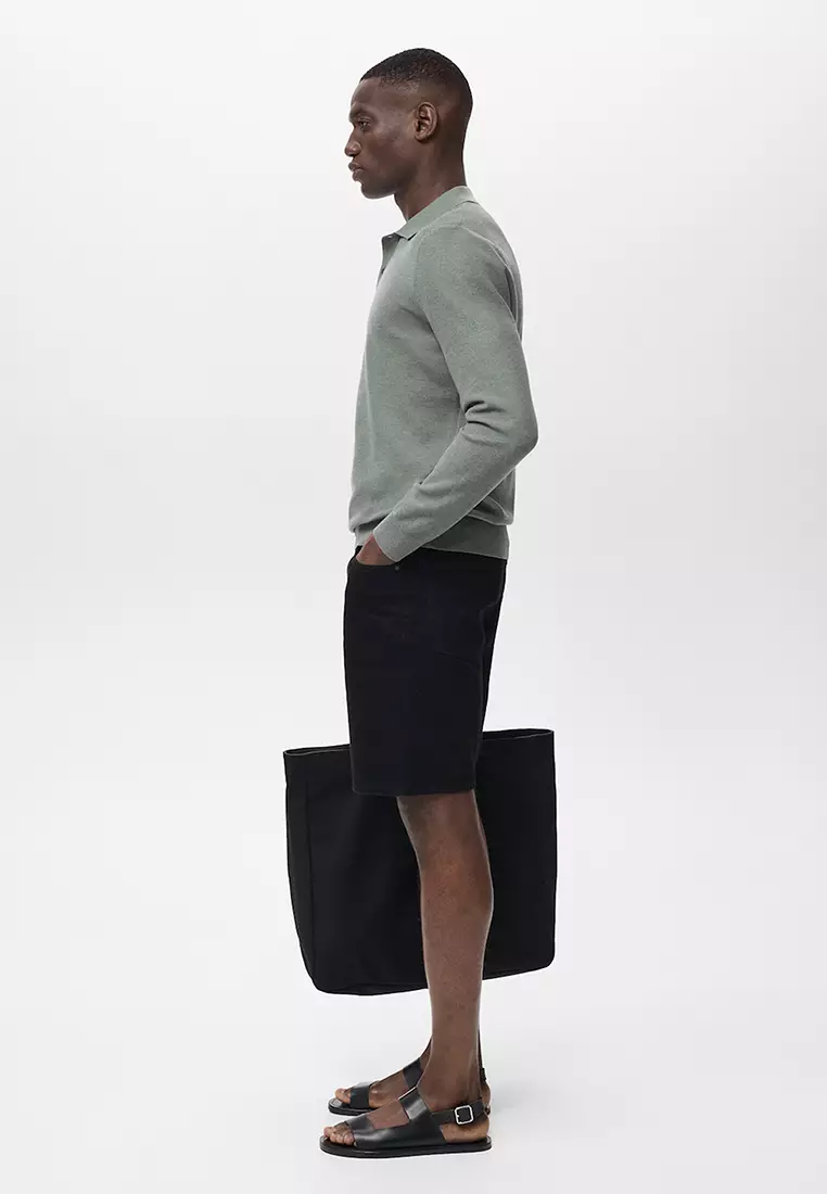 Micro-Structured Cotton Polo Shirt