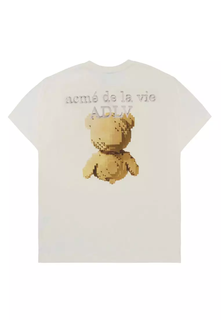 Block Bear Short Sleeve T-Shirt Cream