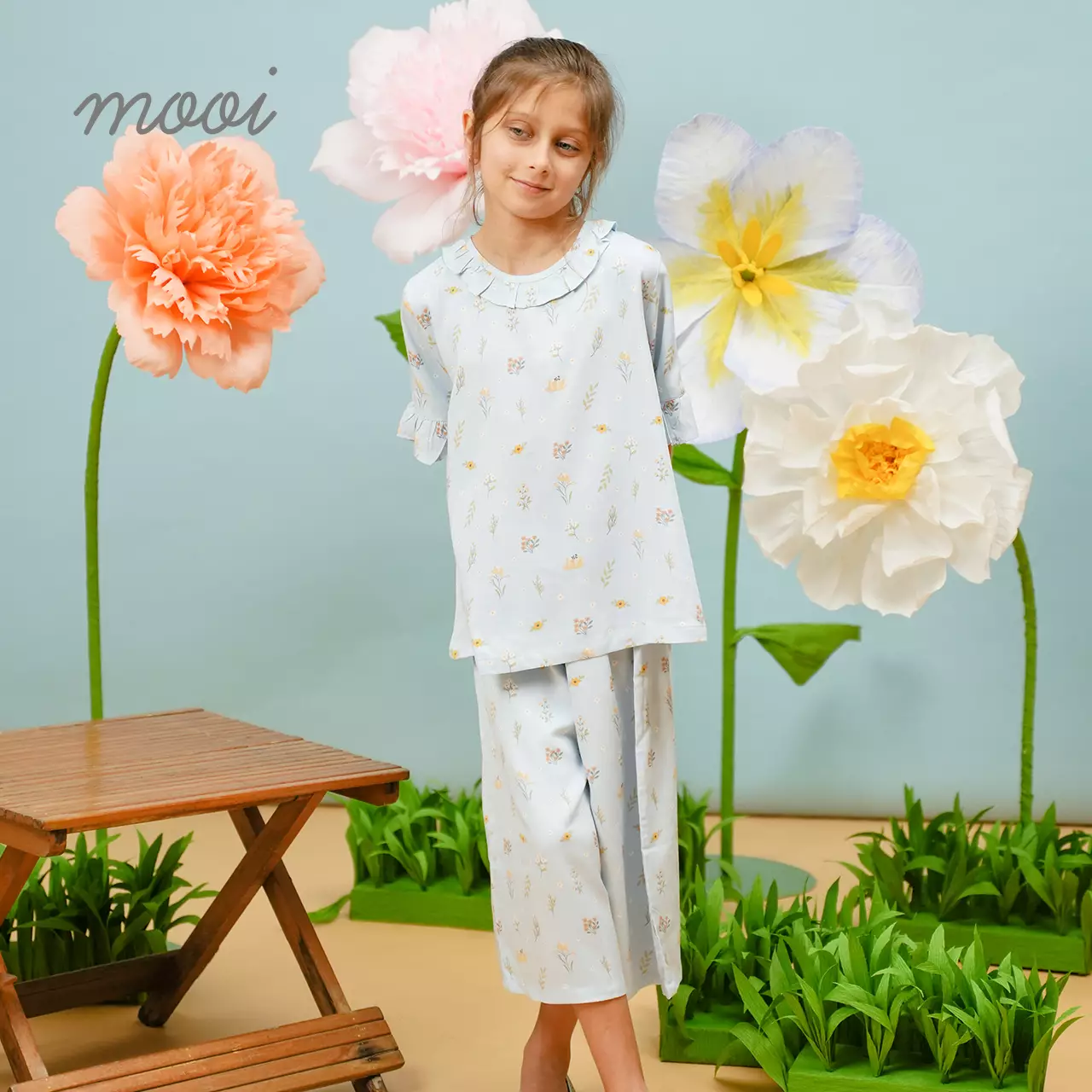 Mooi Setelan Anak Perempuan Mazna Tunik Set - White