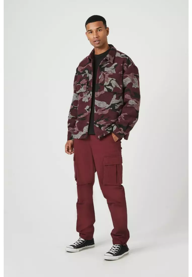 Red cargo pants forever 21 sales