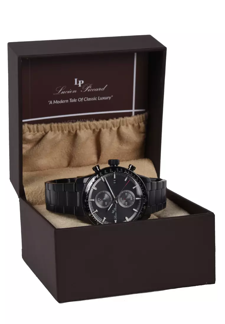 Alexandre Christie - Jam Tangan Chronograph Pria - Black - Stainless Steel Bracelet - LP-28004C-BB-11-BB