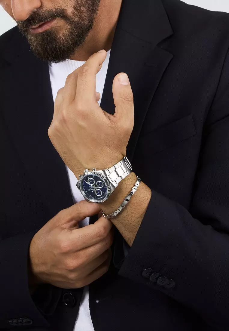 【2 Years Warranty】Maserati Competizione 43mm Men's Quartz Watch + Bracelet R8853100047