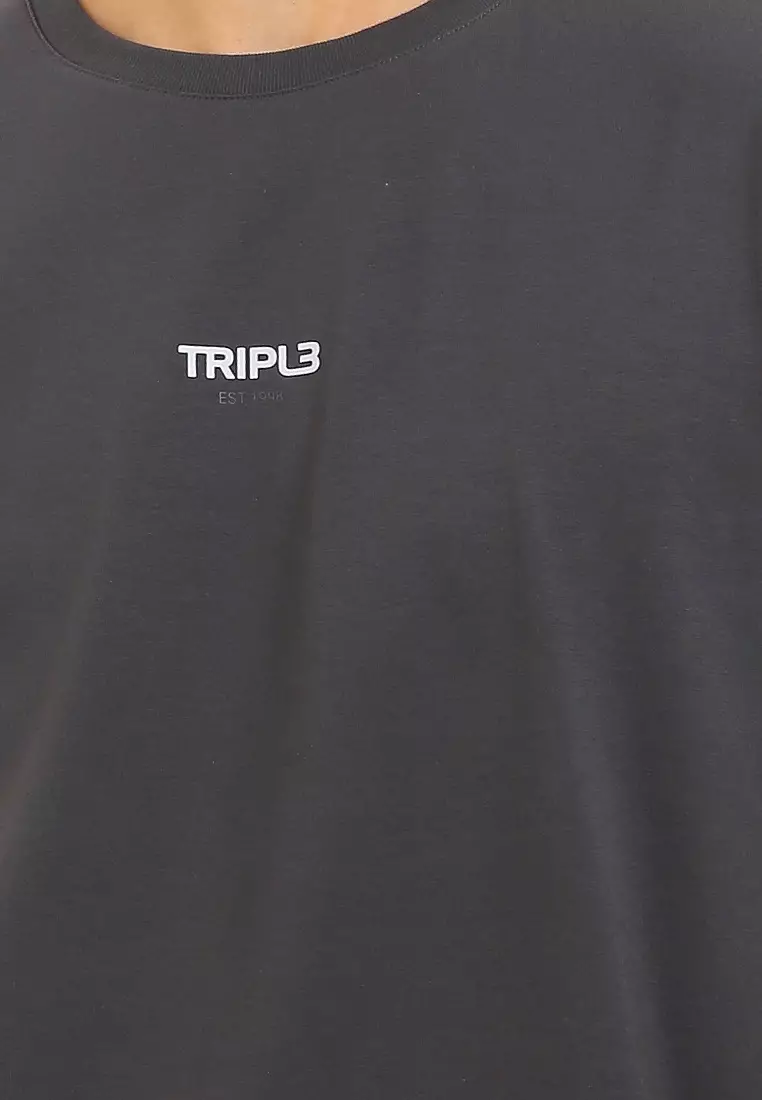 TRIPLE Tshirt Reguler Slim - Dark Grey
