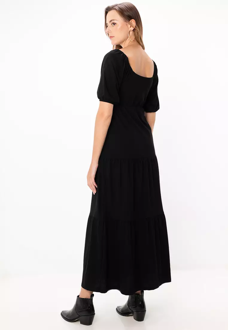 Buy ASOS Design Short Sleeves Wrap Tiered Midi Dress 2025 Online