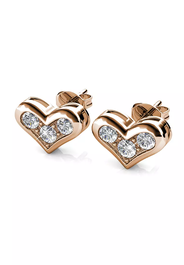 Kolina Earring Rose Gold - Anting Crystal by Her Jewellery