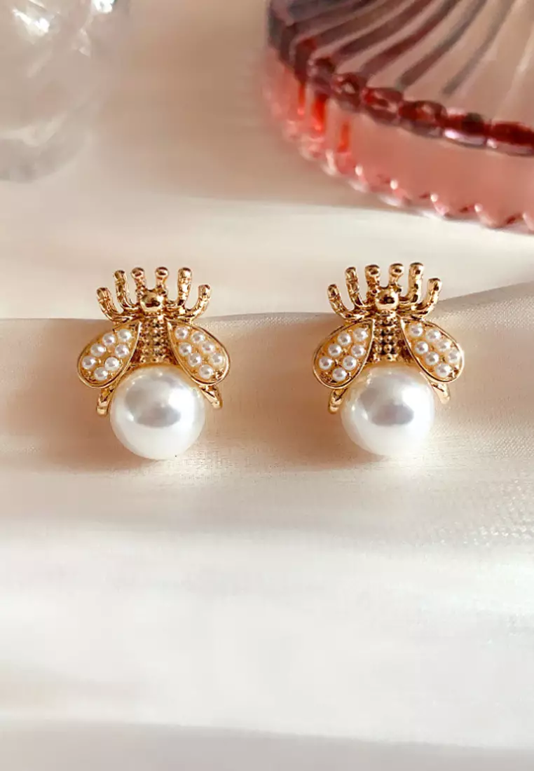 Artificial pearl deals earrings online