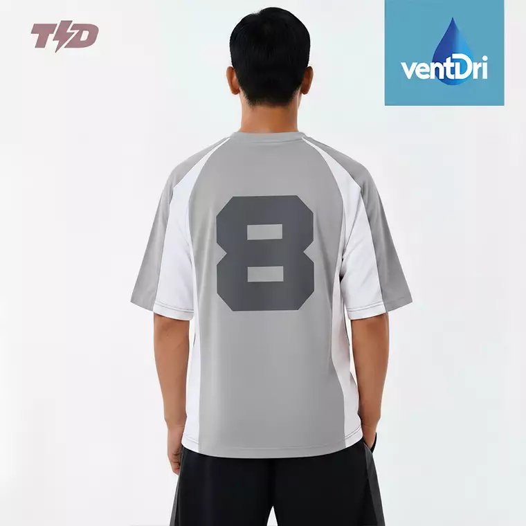 TDACTIVE kaos Jersey oversize drifit olahraga silver putih 8 FLEXFIT MSB41