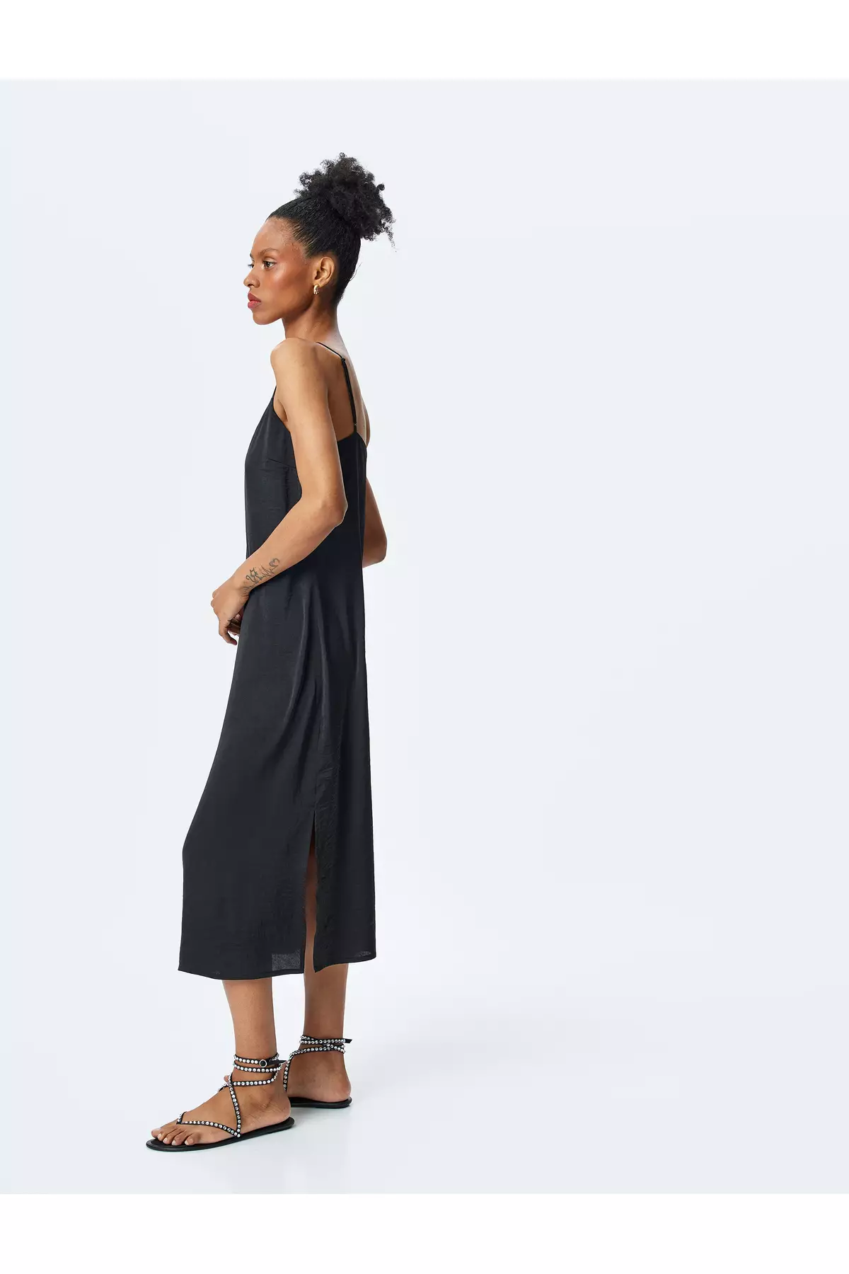 Straight Cut Thin Strap Long Dress