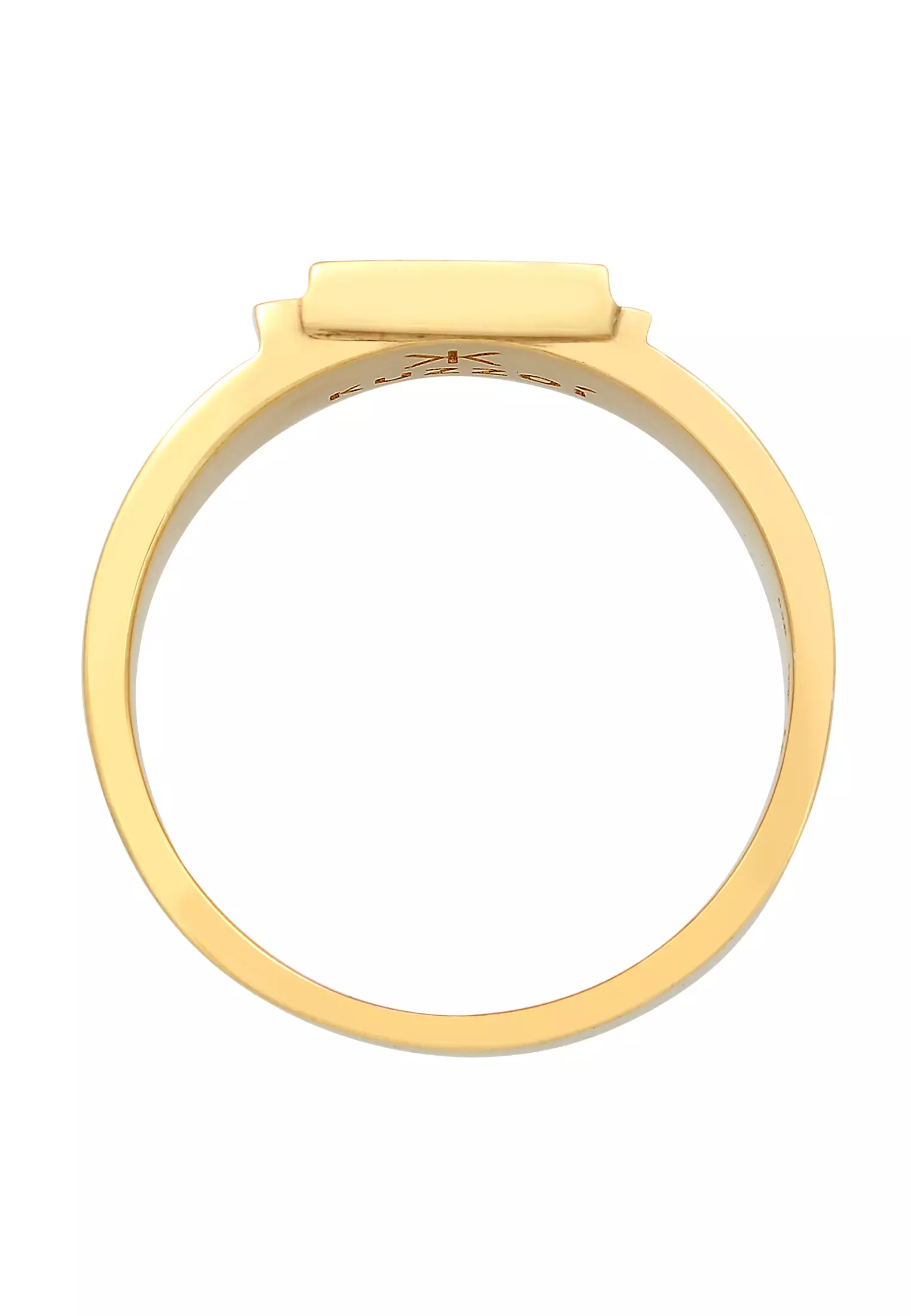 Ring Men Signet Square Matt Gold Plated