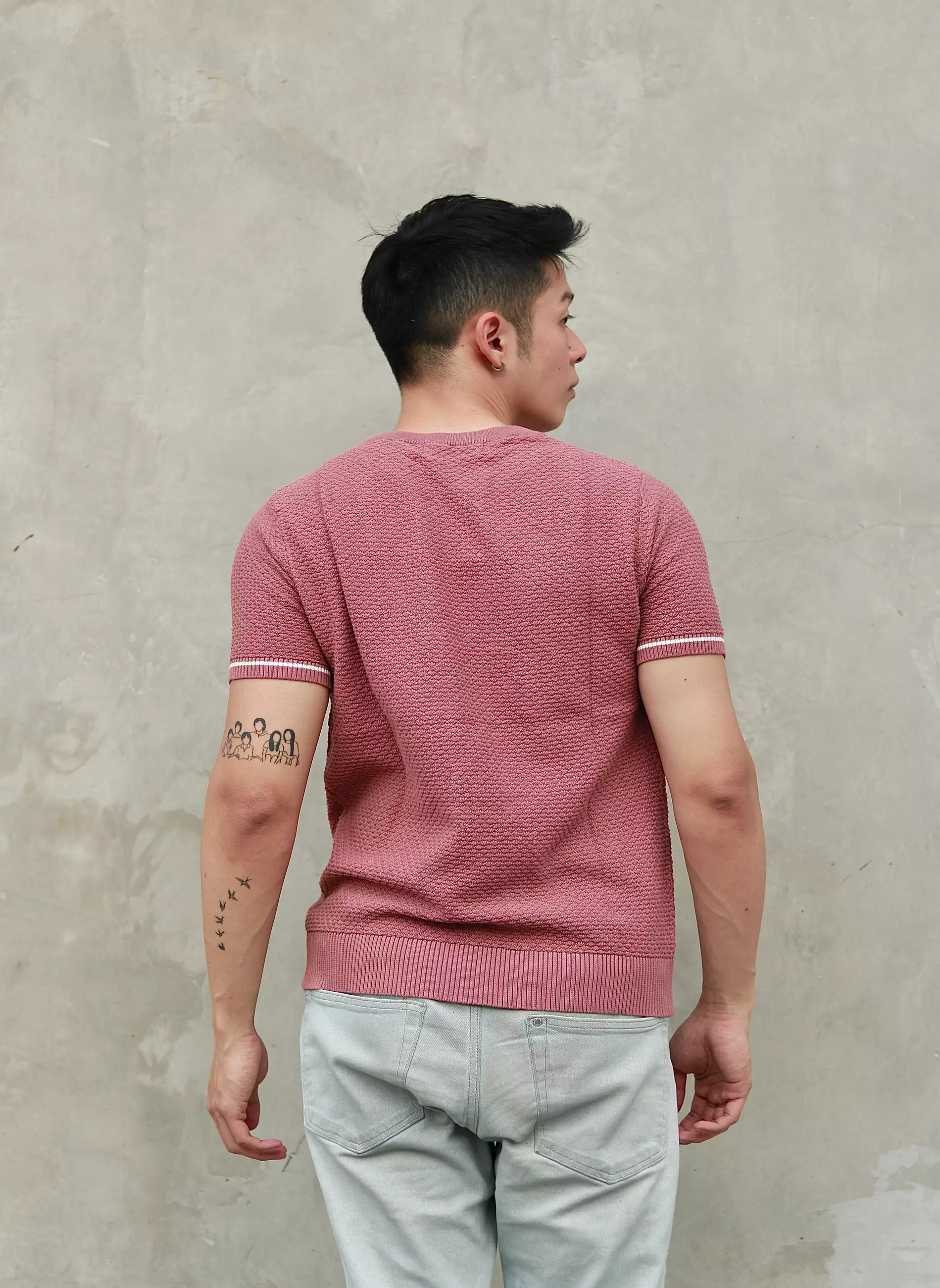 Kale Smith Dusty Pink / Atasan Kaos Pria / Baju Kaos Pria / Kaos Basic Pria / Kaos Rajut