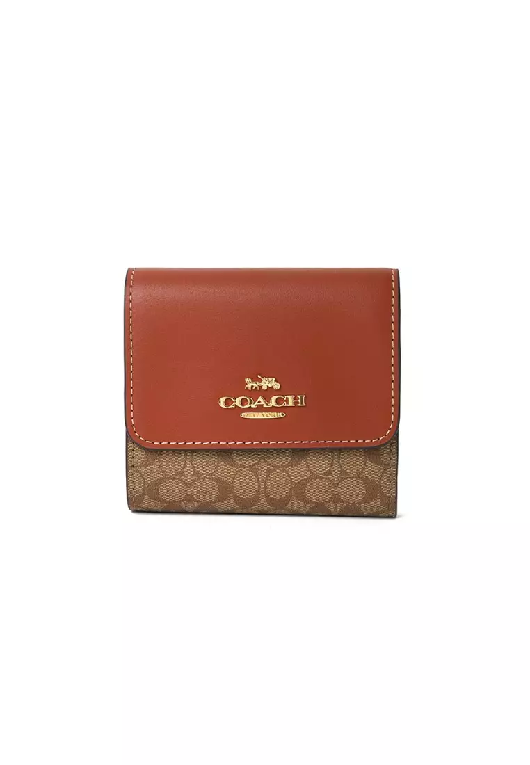 Buy COACH COACH SMALL WALLET IN SIGNATURE CANVAS(CF369)IM/Khaki