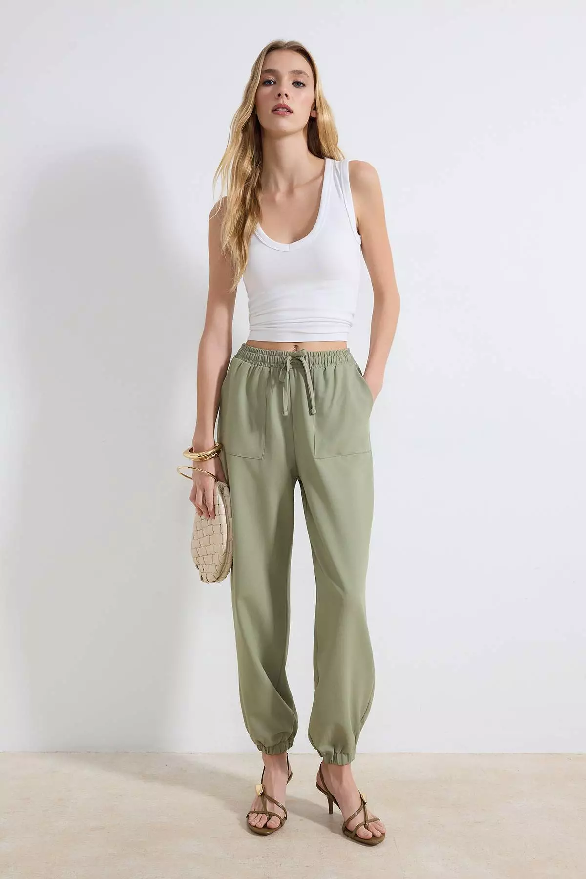 Khaki Jogger Relaxed Fit Pants Twoss26Pl6
