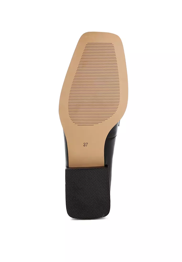 黑色柔软人造皮革编织乐福鞋