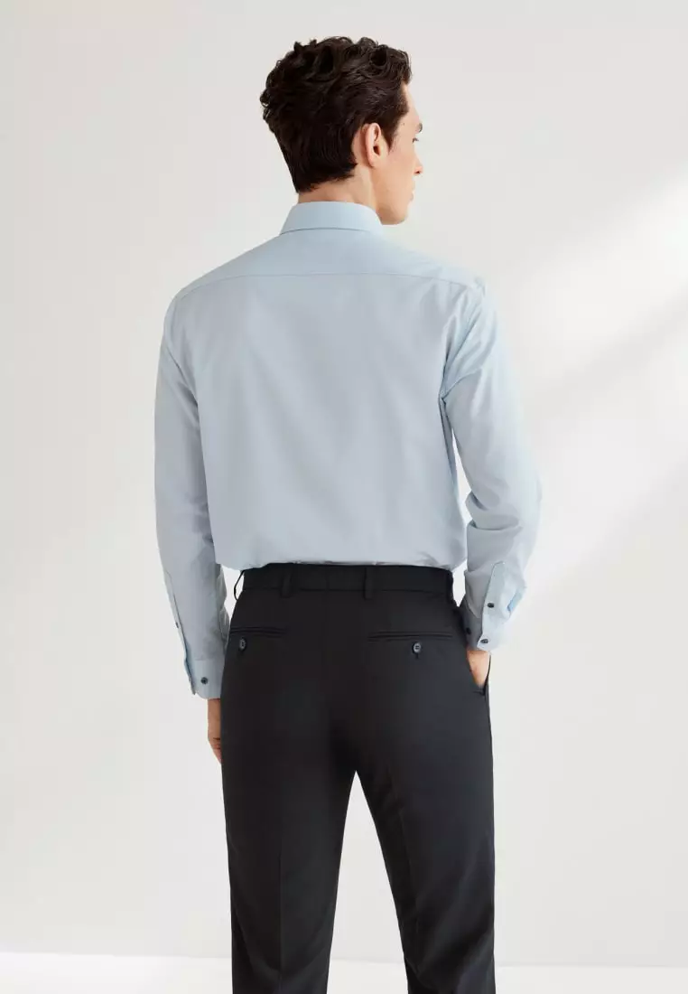 Non-Iron Dry Stretch Smart Fit Texture Stripe Shirt