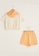 LC Waikiki white and beige Girl's Hooded Sweatshirt and Shorts 5A8EFKAEB64171GS_2