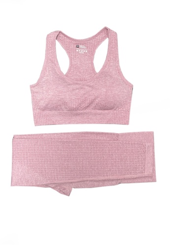 Twenty Eight Shoes pink VANSA Vest Long Leggings Yoga Fitness Set  VPW-Y009L 3942BAAD26117BGS_1