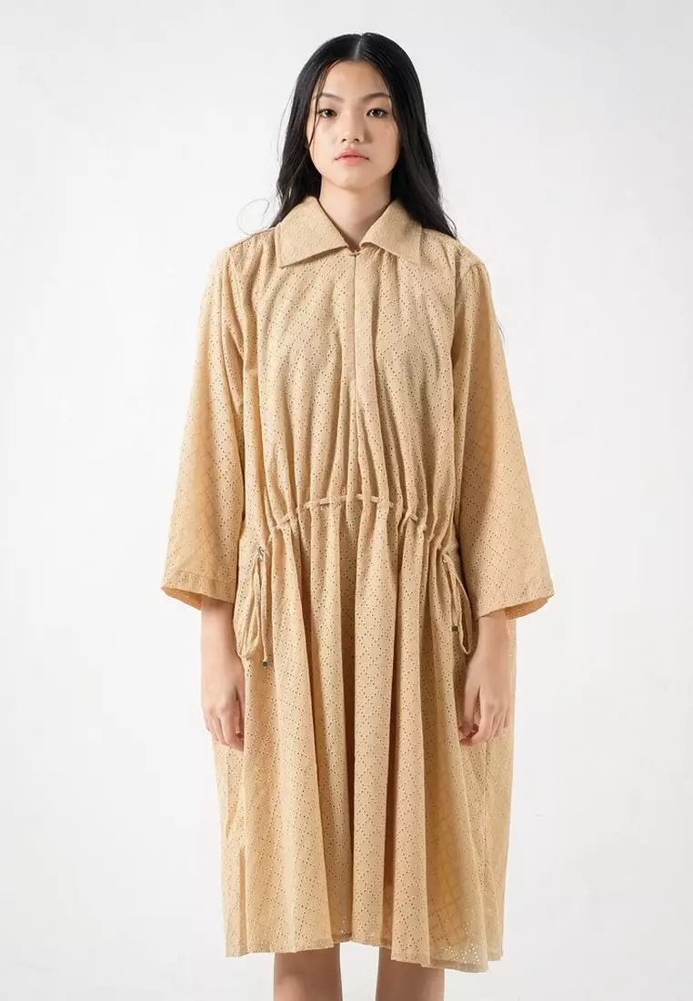 3Second x Danjyo Hiyoji Women's Shirt Maxi Dress Cream 090423