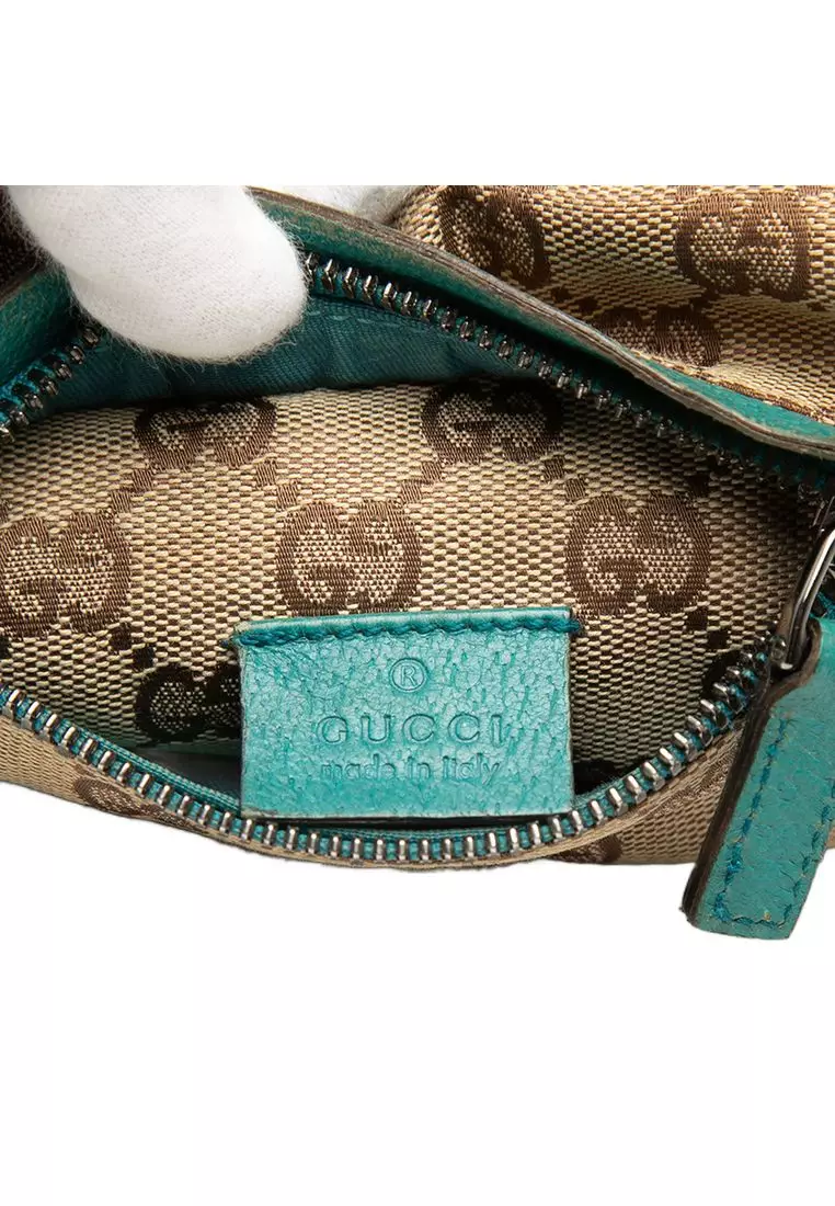 Pre-Loved Gucci Gg Canvas Web Double Pocket Belt Bag