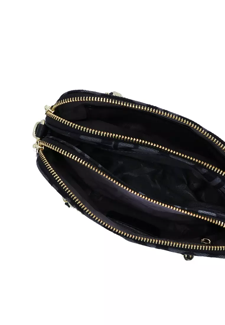 Carlo GEO Jacquard Crossbody - Black