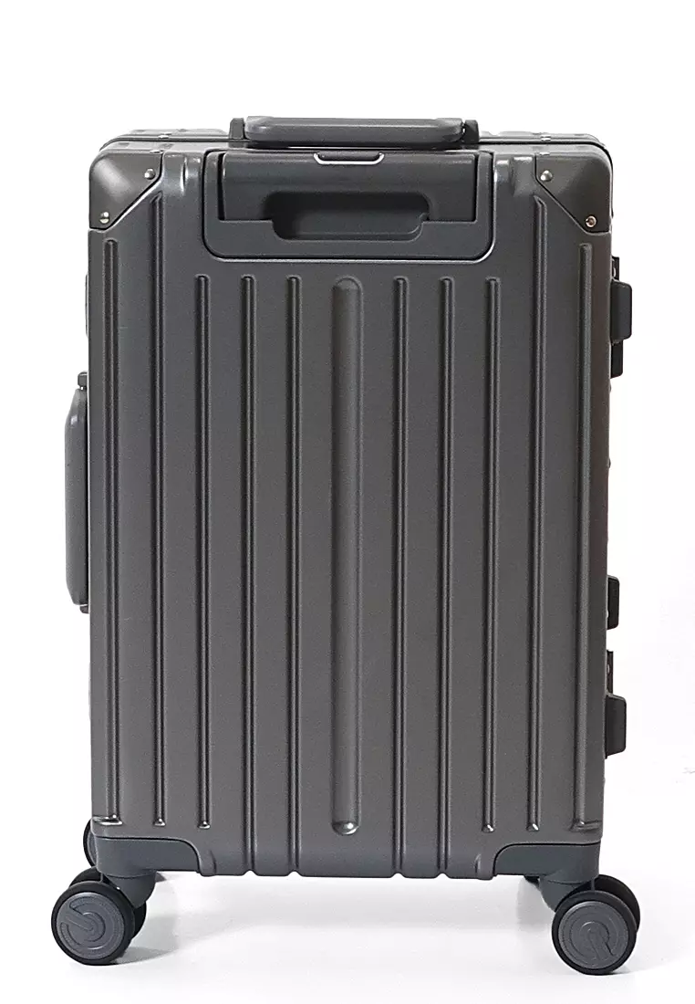Barayev Koper Alumunium Frame Size 20 Inch Travel Bag Unisex Large Compartment  TSA Lock Material Polycarbonate ORIGINAL - Grey