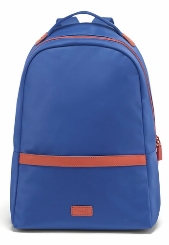 lipault lady plume backpack m bc electric blue flash coral
