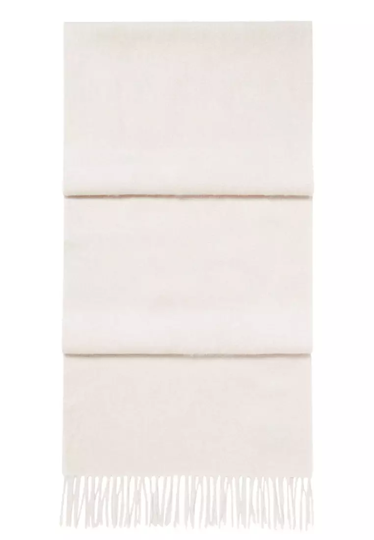 Aksesoris Wanita Pure 100% Virgin Wool Cashmere Shawl Syal Wanita Kasmir Milky White