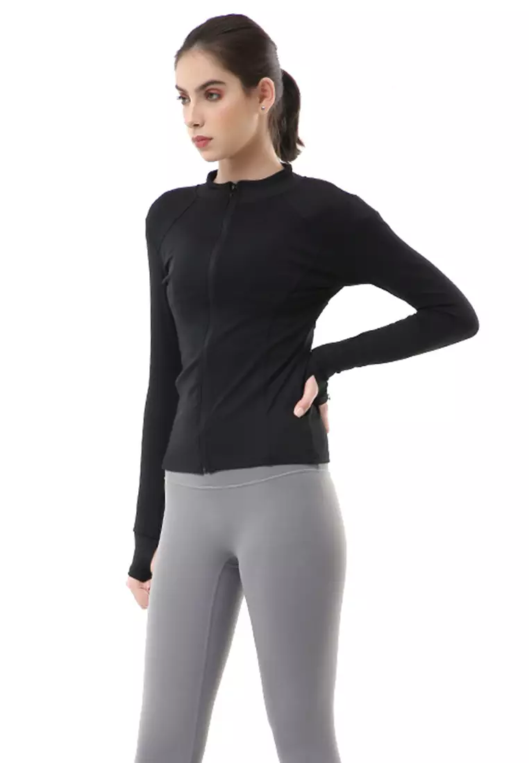 Mikayla Jaket Olahraga Wanita Lengan Panjang Sportwear Stylish Material Polyester ORIGINAL - Black